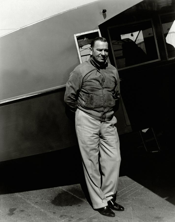 Wallace Beery In Front A An Airplane Photograph by Imogen Cunningham