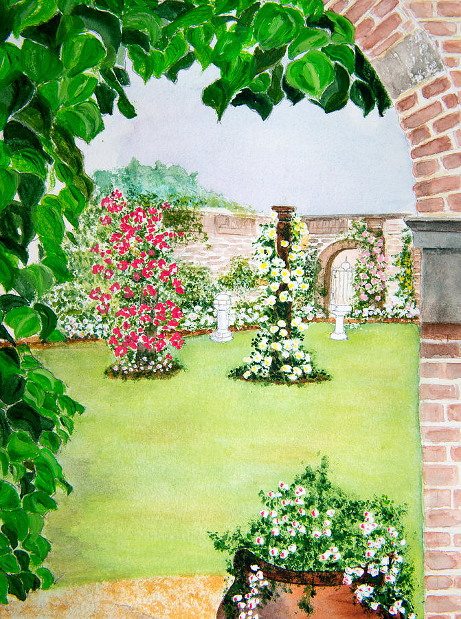 Walled garden Painting by Laura Richards