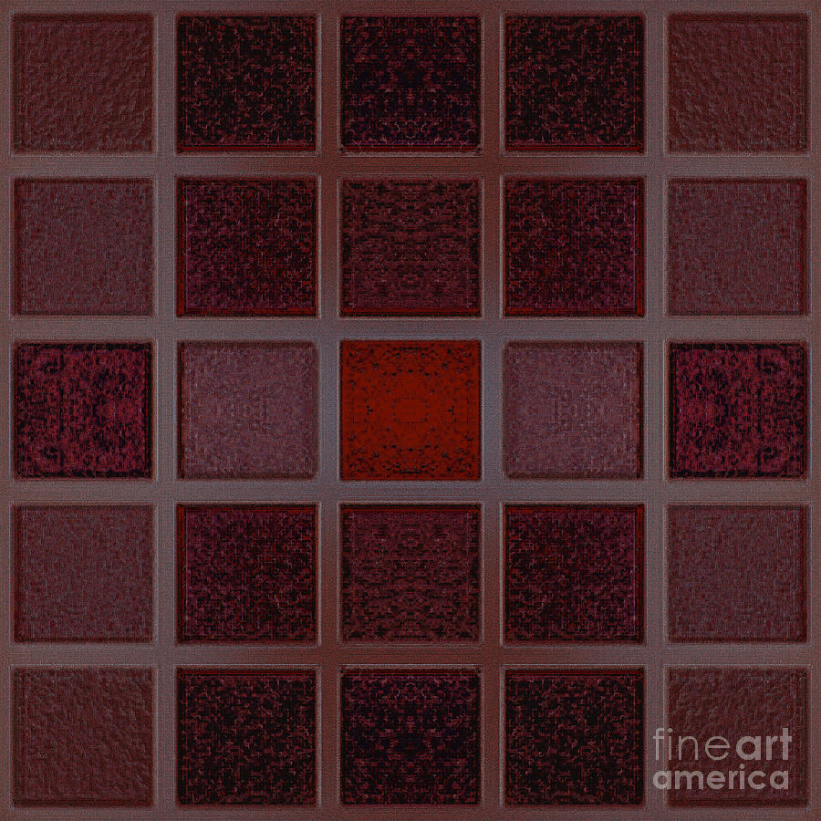 Wallpaper-tapete-checkered-red Mixed Media by Mando Xocco