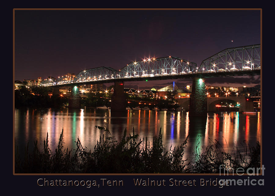 Walnut Street Bridge Photograph - Walnut at Night by Geraldine DeBoer