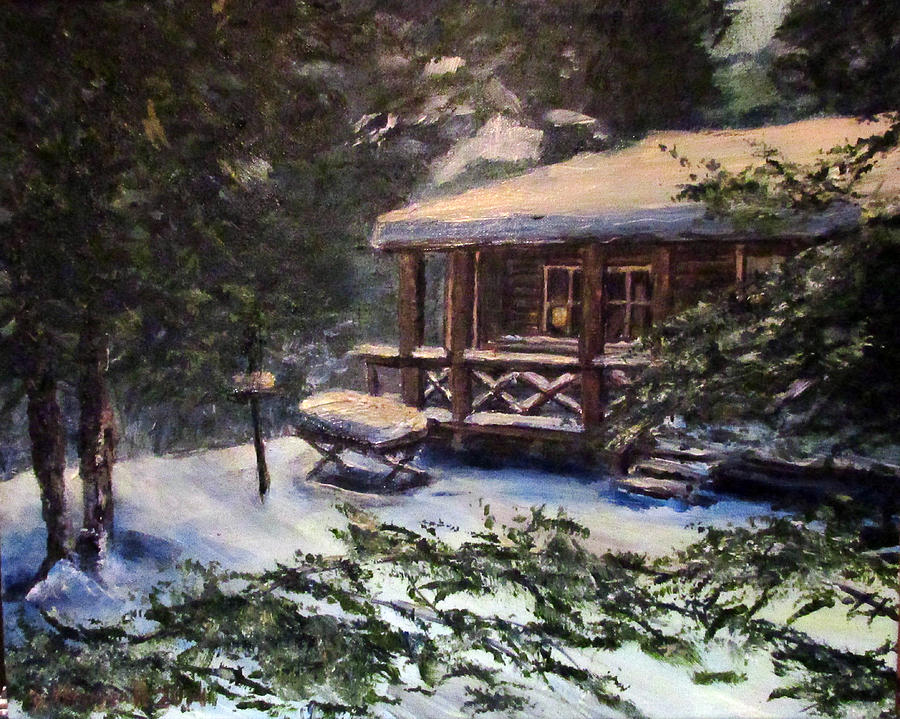 Walsh Cabin On Cranberry Lake Painting by Denny Morreale