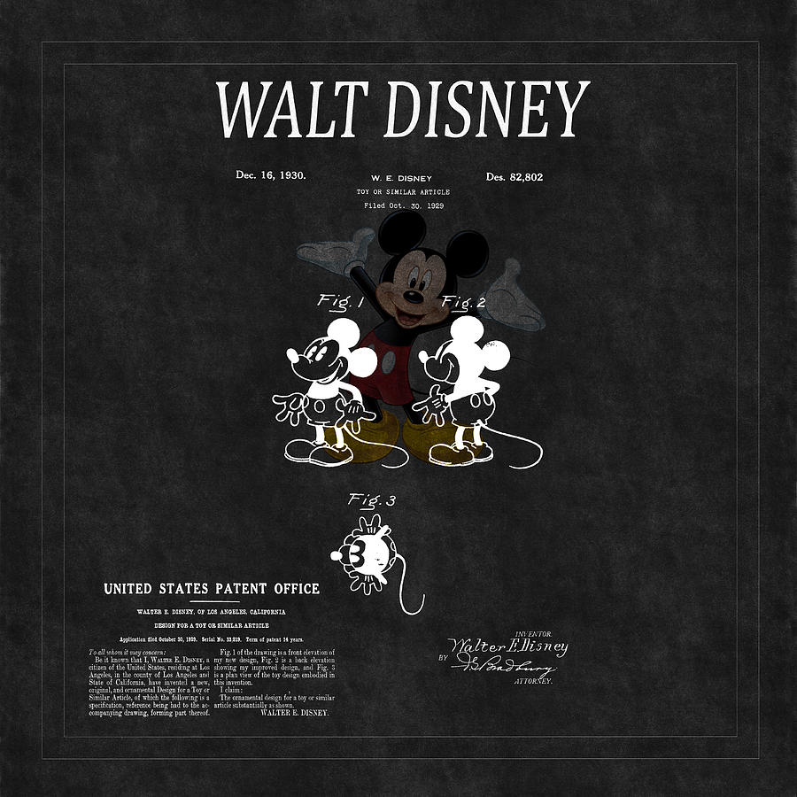 Walt Disney Patent C Photograph by Andrew Fare