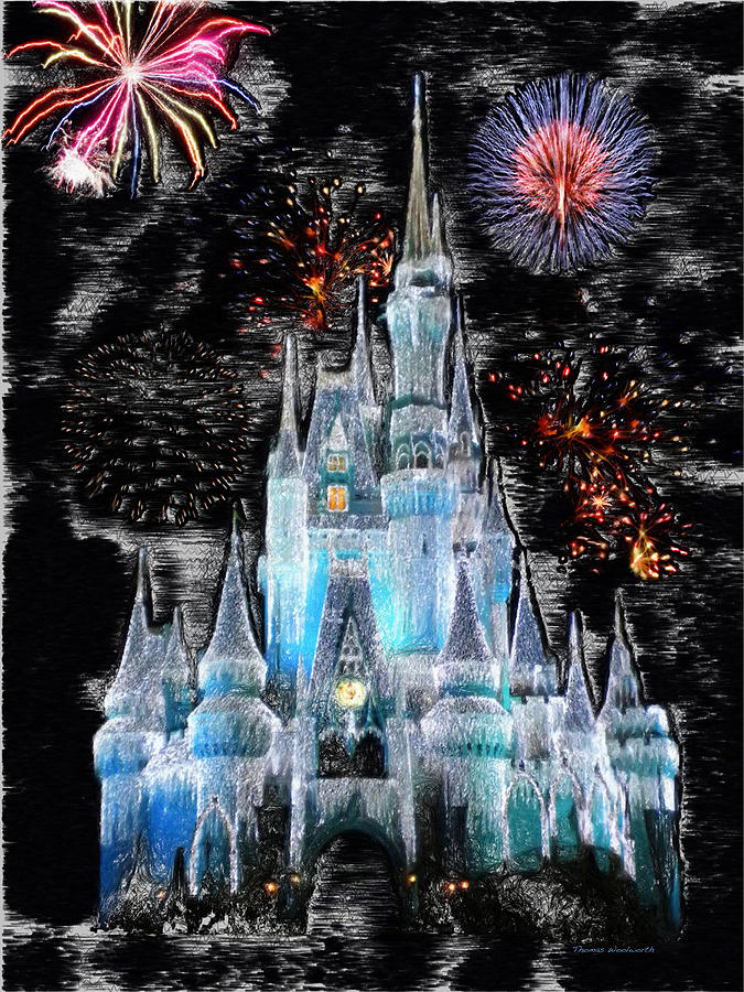 Castle Photograph - Walt Disney World Frosty Holiday Castle by Thomas Woolworth