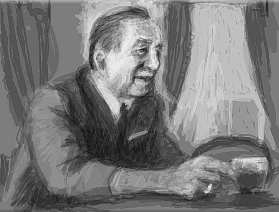 Tea Painting - Walt Unfinished by Peggy Hickey