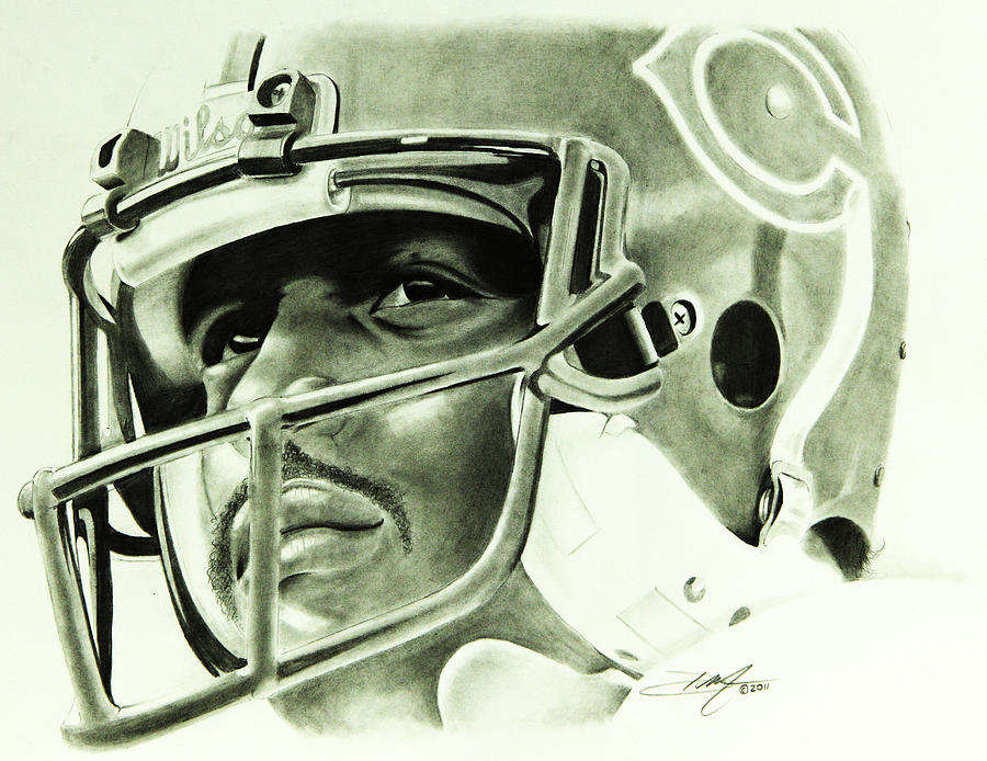 Walter Payton Drawing by Don Medina - Fine Art America