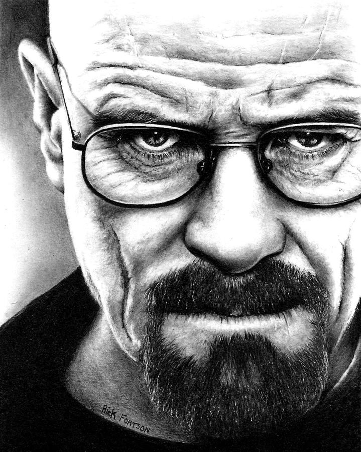 Walter White Breaking Bad Drawing by Rick Fortson
