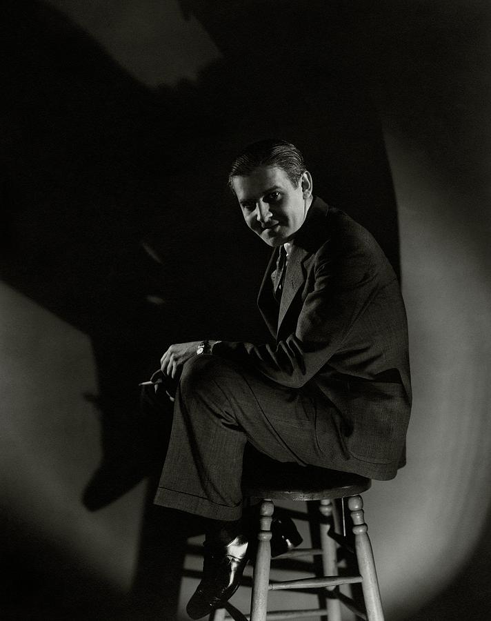 Walter Winchell Sitting On A Stool Photograph by Edward Steichen