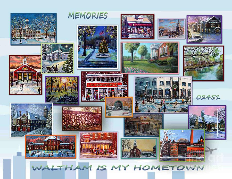 Waltham Painting - Waltham is My Hometown by Rita Brown