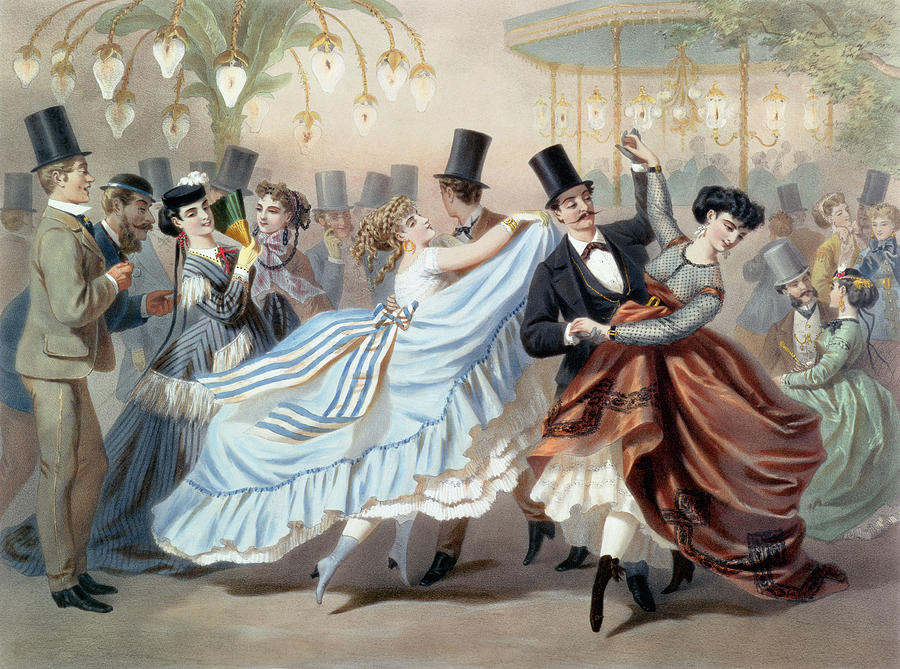 Paris Painting - Waltz at the Bal Mabille Avenue Montaigne Paris by Charles Vernier