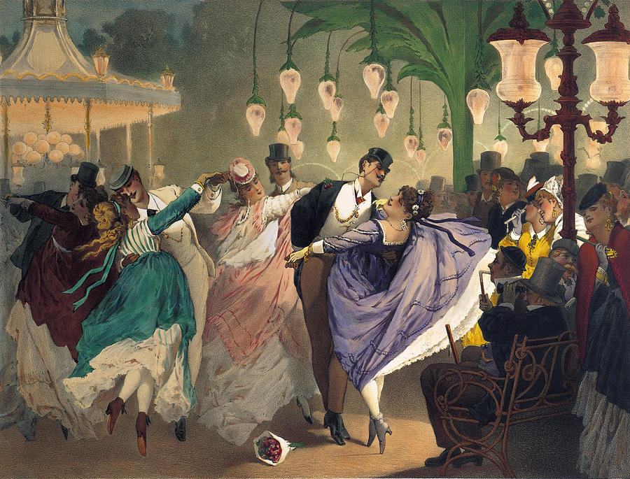 Waltz At The Bal Mabille  Painting by Philippe Jacques Linder