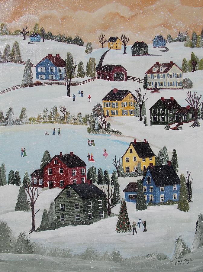Waltzing Snow Painting by Virginia Coyle