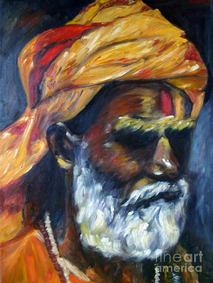 Wandering Sage Painting by Mukta Gupta