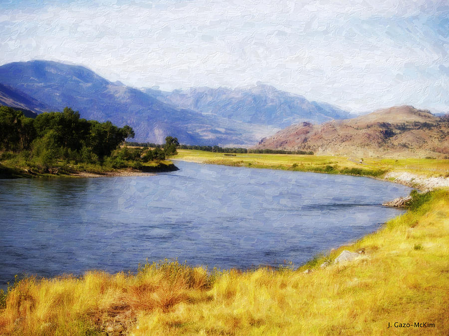 Yellowstone National Park Painting - Wandering Water by Jo-Anne Gazo-McKim
