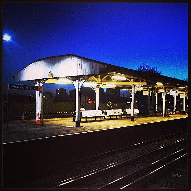 London Photograph - Wandsworth Town Station In The Evening by Mateusz Plaza