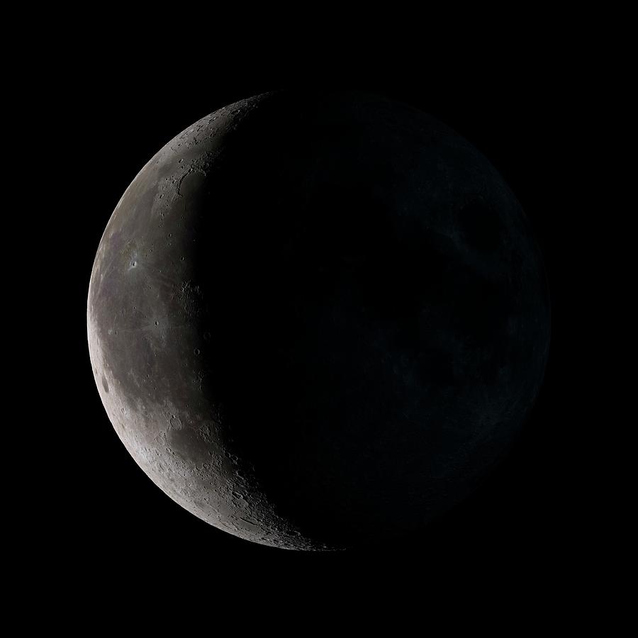 Waning Crescent Moon Photograph by Nasa/gsfc-svs/science Photo Library