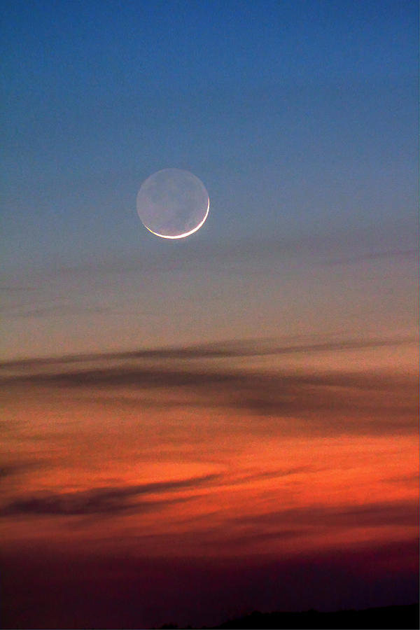 Sunset Photograph - The Waning Spring Twilight Moon by David M Jones