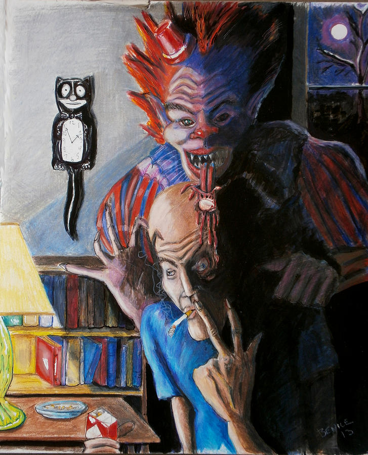 Horror Painting - Wanna Smoke by Chris Benice