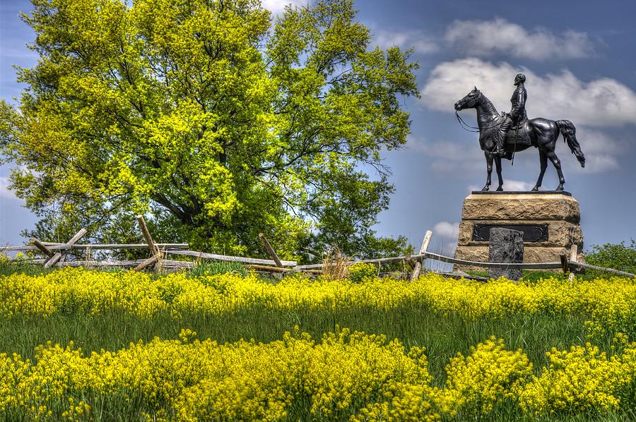 War Horses - Fields That Once Ran Red - Maj. Gen. George Gordon Meade Commander Army of the Potomac Photograph by Michael Mazaika