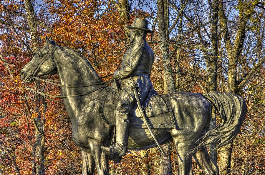 War Horses - Major General John Sedgwick Commanding Sixth Corps Autumn Gettysburg Photograph by Michael Mazaika