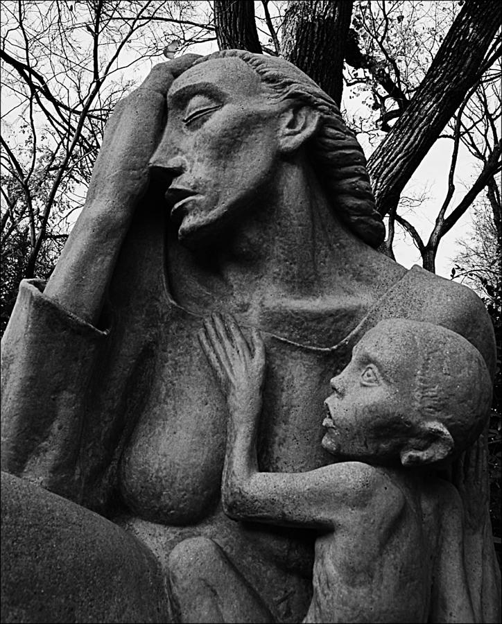 War Mother by Charles Umlauf in Black and White Photograph by Gia Marie Houck
