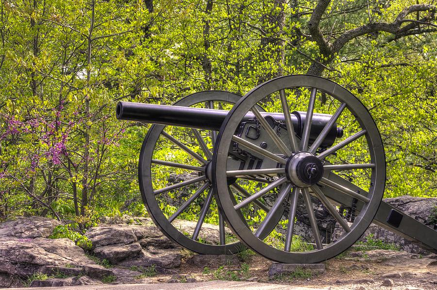 War Thunder - 5th United States Artillery Hazletts Battery - Little Round Top Gettysburg Spring Photograph by Michael Mazaika