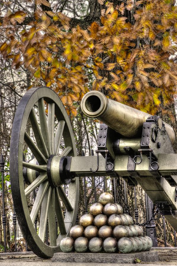 War Thunder - Union Artillery at the Copse of Trees Mid-Autumn Morning Gettysburg Photograph by Michael Mazaika
