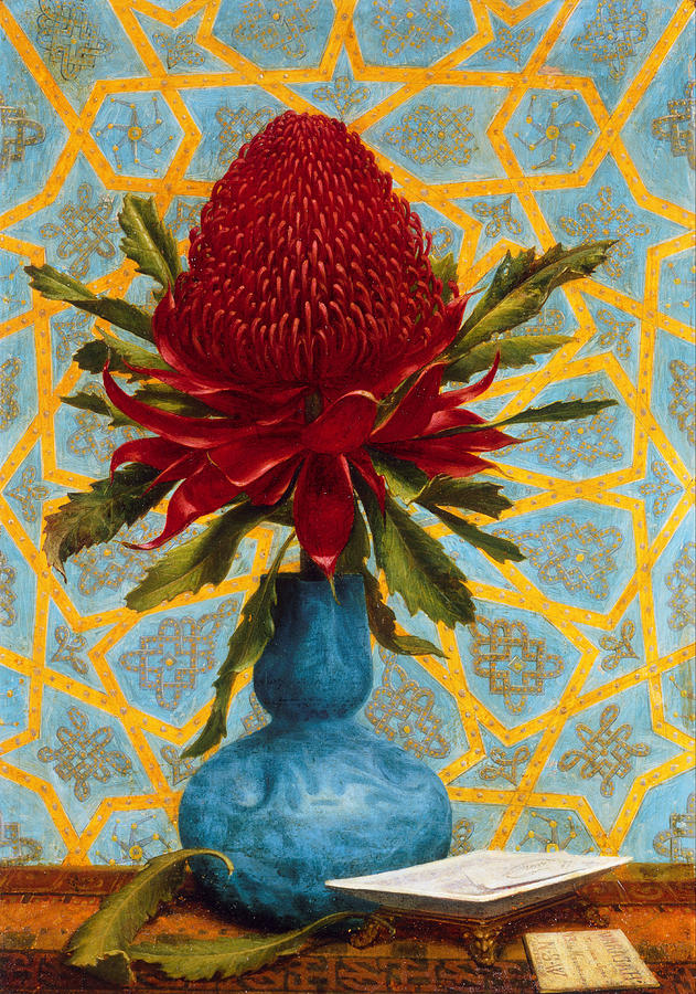 Waratah Painting by Lucien Henry