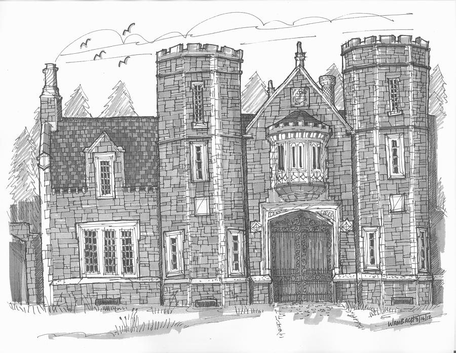 Ward Manor Bard College Drawing by Richard Wambach