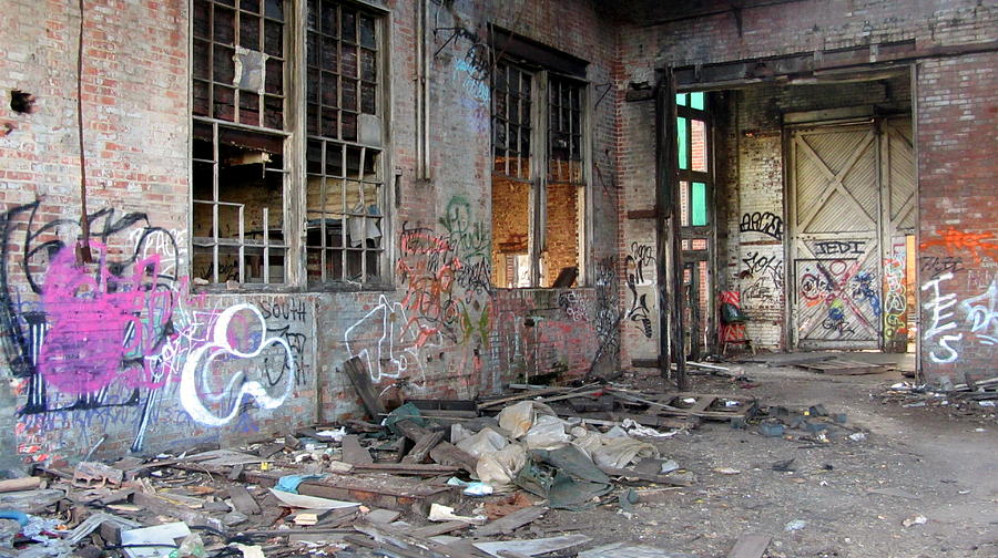 Warehouse Broken Windows and Debris Photograph by Anita Burgermeister ...