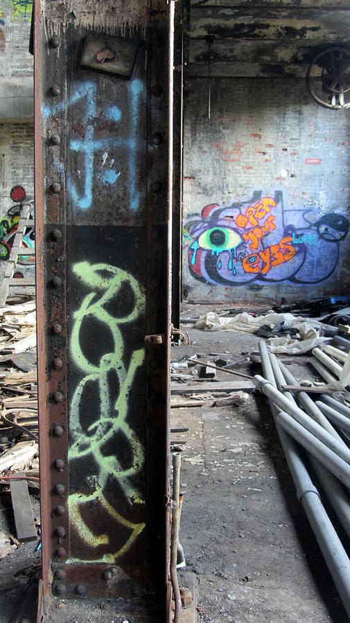 Warehouse Graffiti Eyes 1 Photograph by Anita Burgermeister
