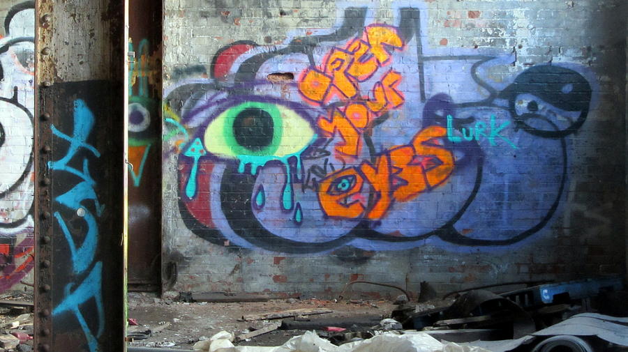 Warehouse Graffiti Eyes 2 Photograph by Anita Burgermeister