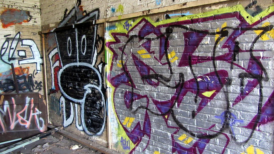 Warehouse Graffiti in Purple Photograph by Anita Burgermeister