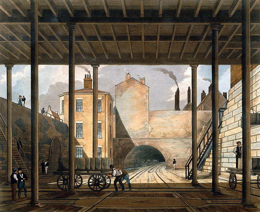 City Drawing - Warehouses Etc At The End Of The Tunnel by Thomas Talbot Bury