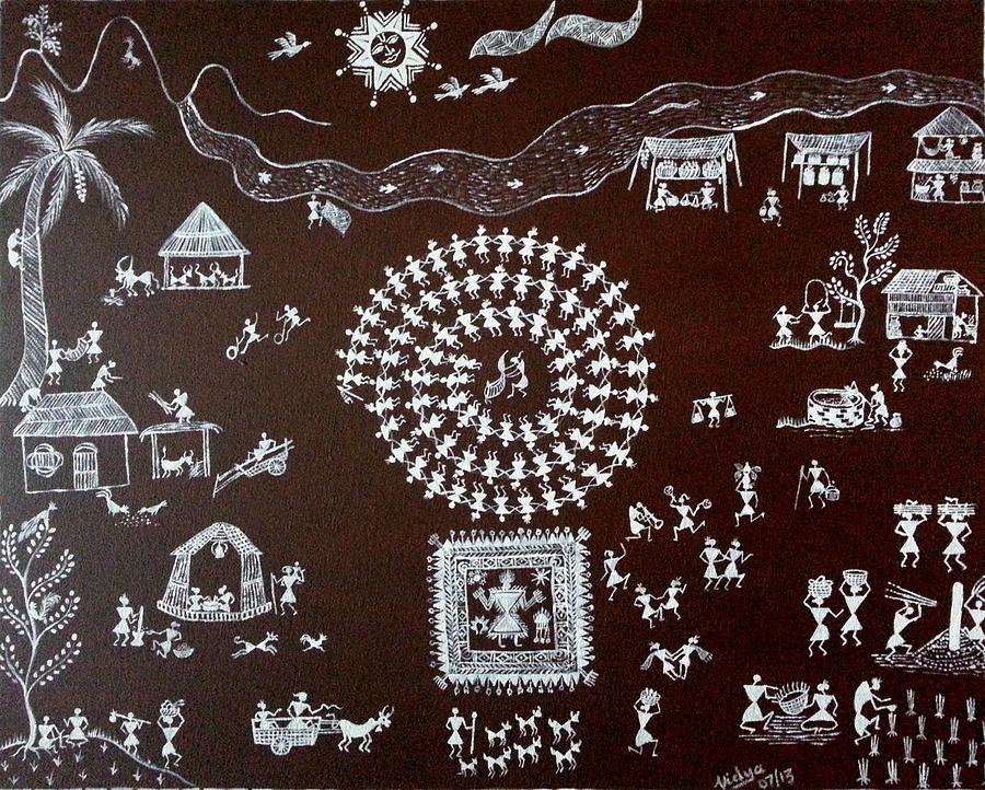 Warli Village Painting by Srividya Guhan - Fine Art America