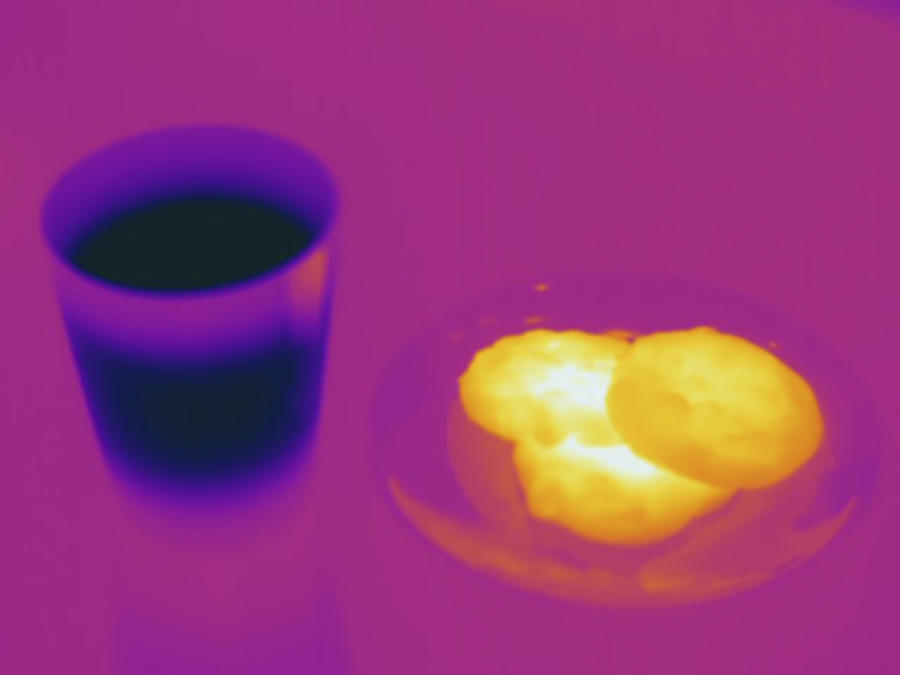 Warm Cookies And Cold Milk, Thermogram Photograph by Science Stock Photography