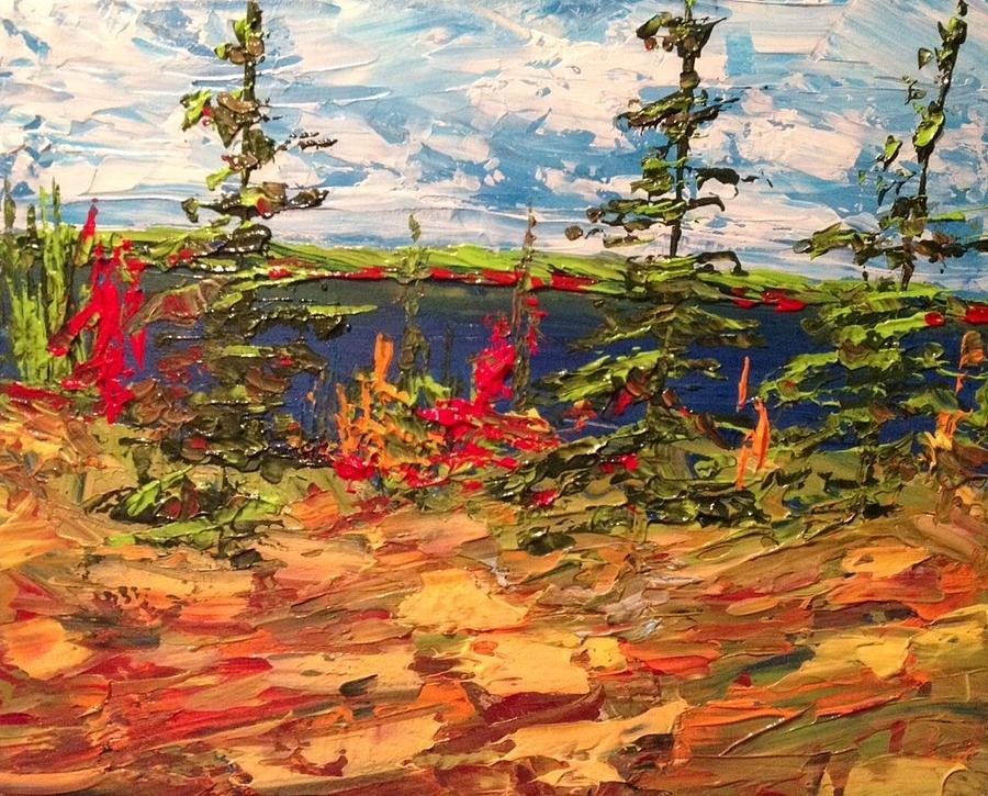 Warm Fall Colours - Lake of the Woods Painting by Desmond Raymond