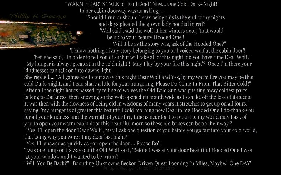 Wolves Digital Art - Warm Hearts Talk of Faith And Tales  by Phillip H George