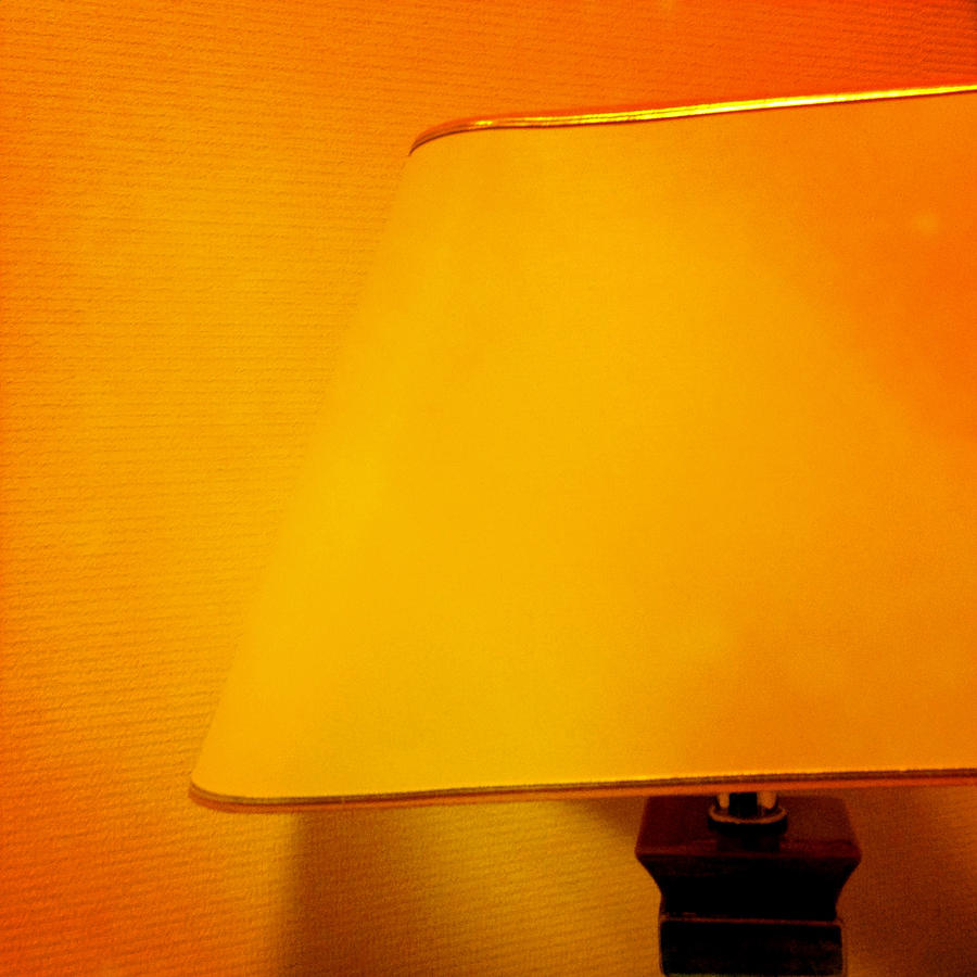 Orange Photograph - Warm inside - lamp with warm orange light by Matthias Hauser