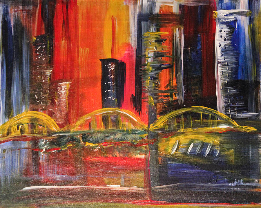 Warm Nights City Beats Painting by Pamela Cooper