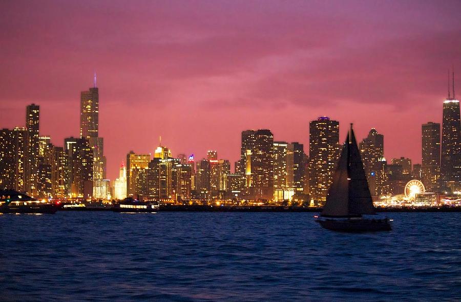 Warm Summer Night Chicago Style Photograph by Lori Strock