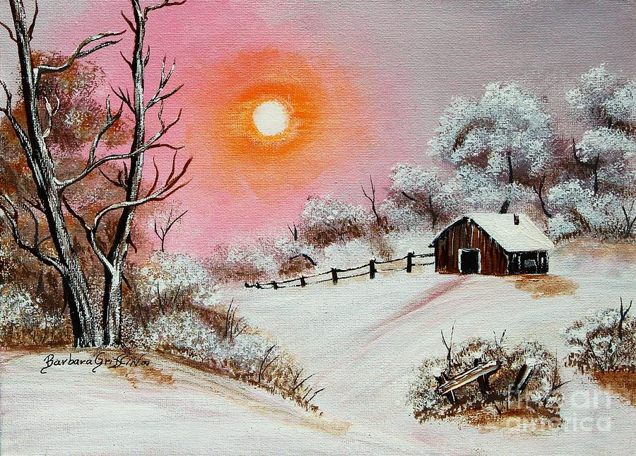 Warm Winter Day after Bob Ross Painting by Barbara A Griffin