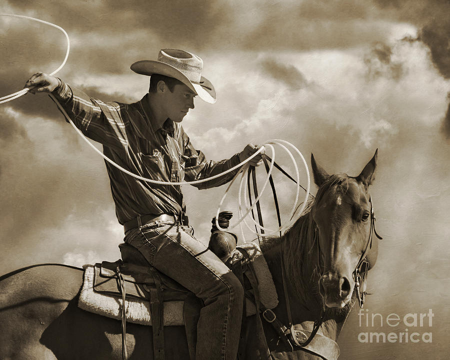 Horse Photograph - Warming Up For Rodeo by Priscilla Burgers