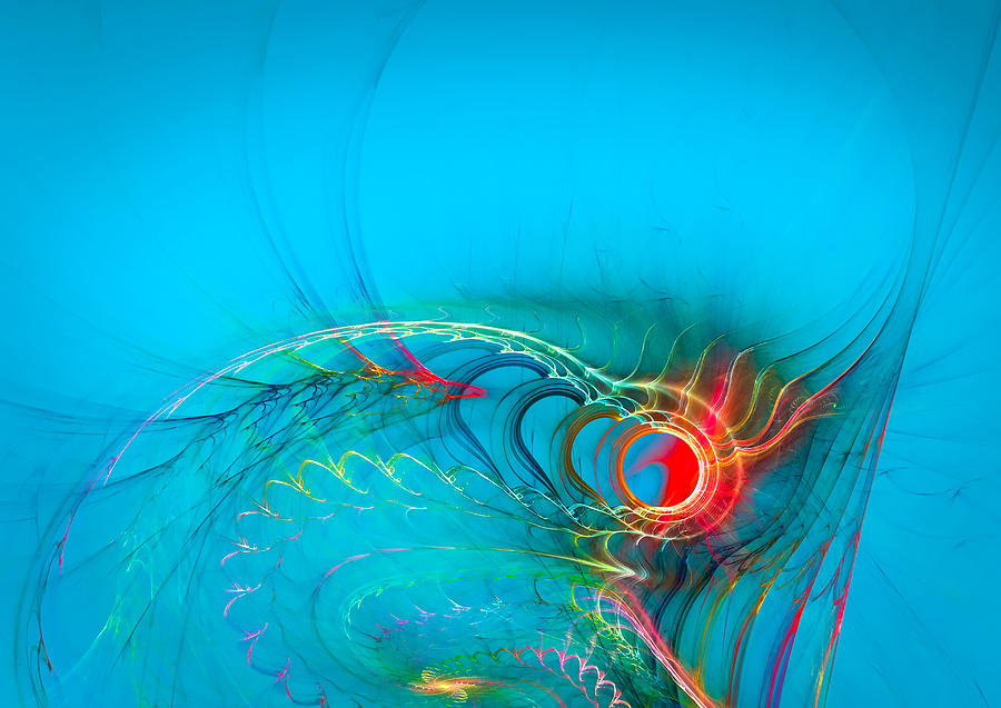 Warming Up the Blues Digital Art by Modern Abstract