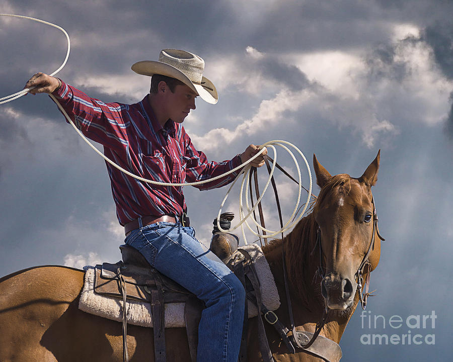 Horse Photograph - Warming Up To Rodeo by Priscilla Burgers