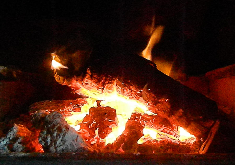 Fire Photograph - Warmth by Shere Crossman