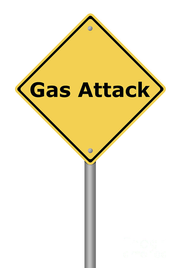 Warning Sign Gas Attack Digital Art by Henrik Lehnerer