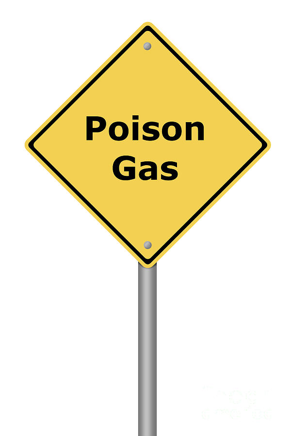 Warning Sign Poison Gas Digital Art by Henrik Lehnerer