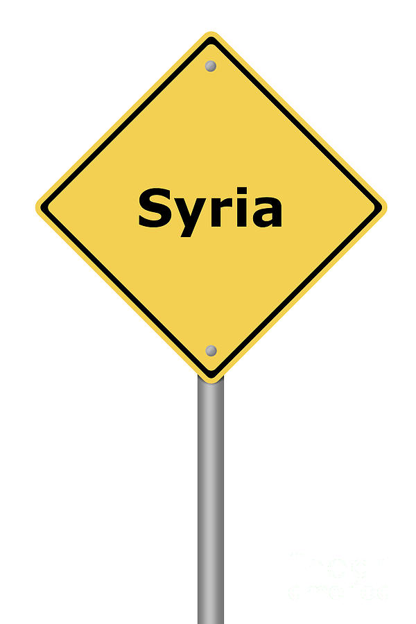 Sign Digital Art - Warning Sign Syria by Henrik Lehnerer