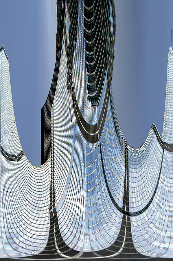Chicago Photograph - Warp Speed Chicago Trump Tower Facade by Thomas Woolworth