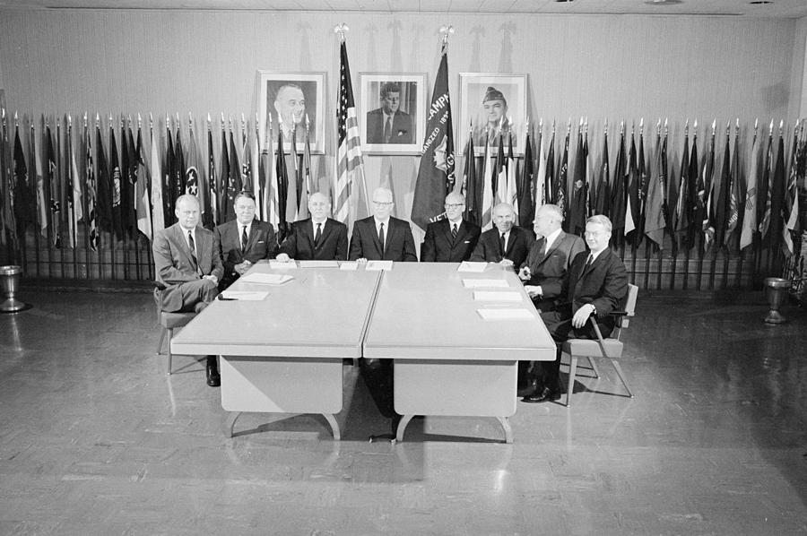 Flag Photograph - Warren Commission, 1964 by Granger